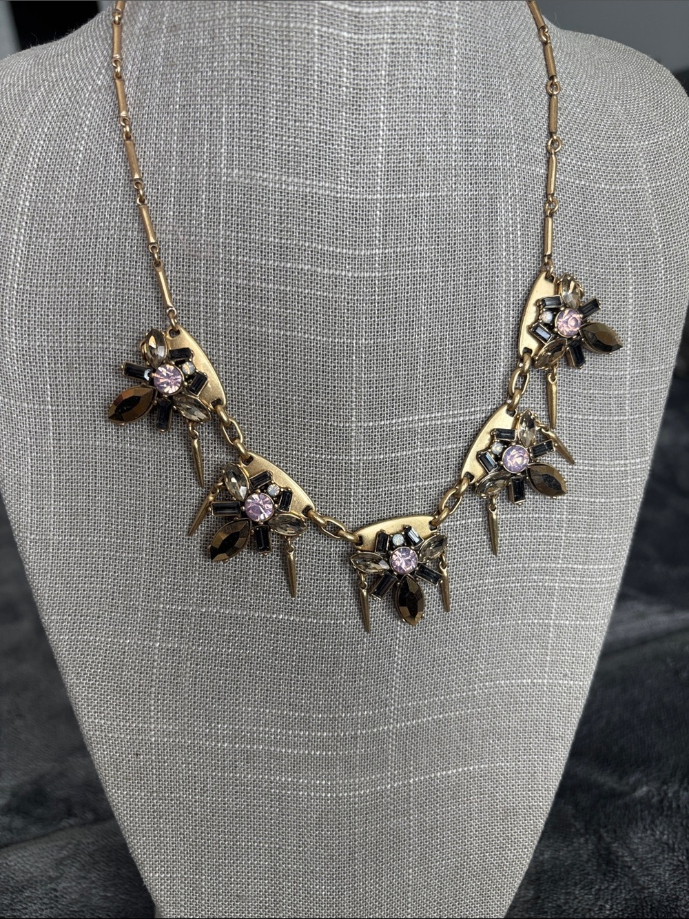J Crew Crystal Rhinestone Honey Bee Cluster Necklace
